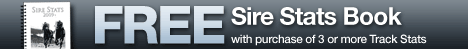Buy 3 or more Track Stats, get $40 Sire Stats book free!!!!