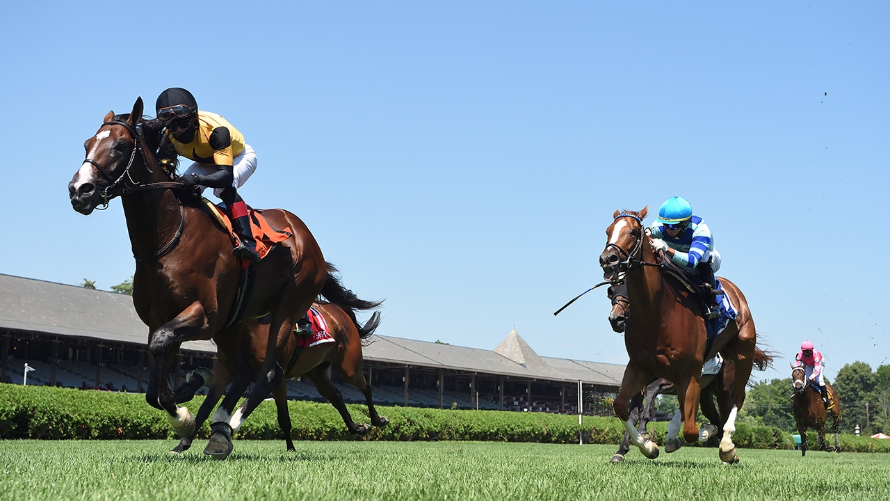 Decorated Invader, Gofu strong Clement twosome in Saratoga Derby