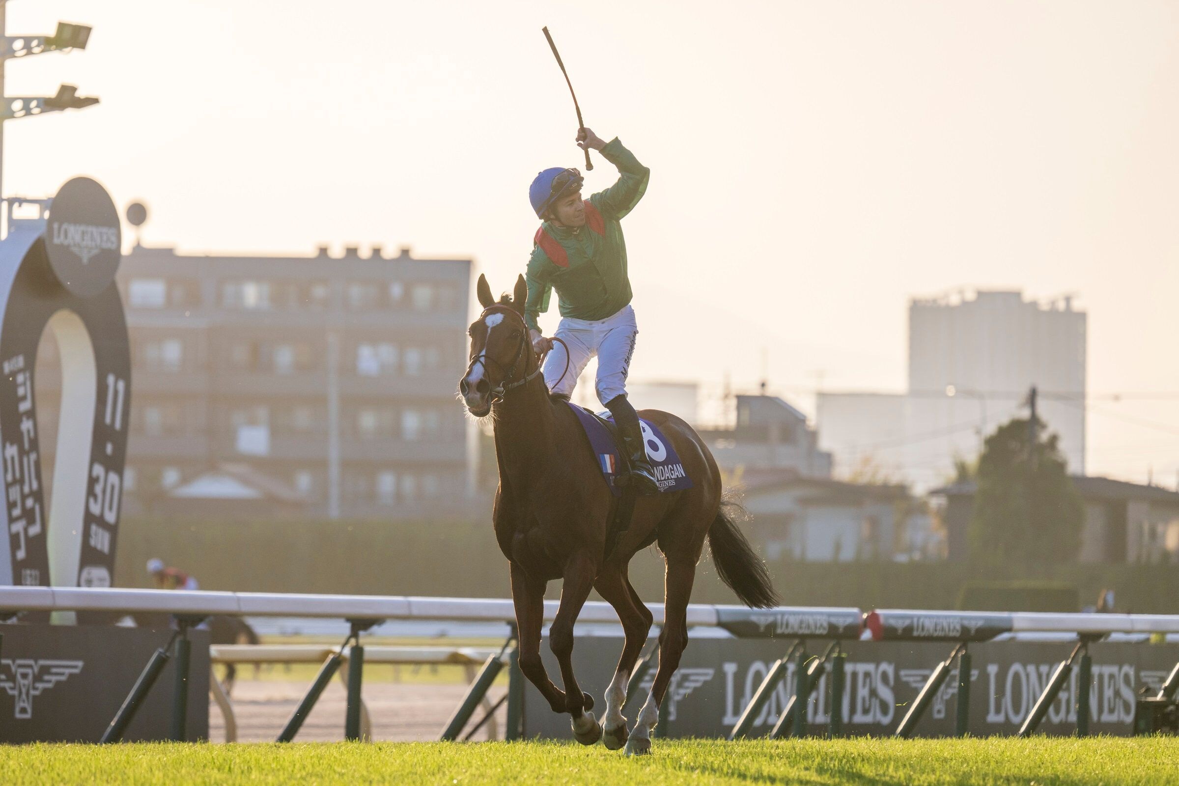 Calandagan takes a victory lap after his record-setting Japan Cup