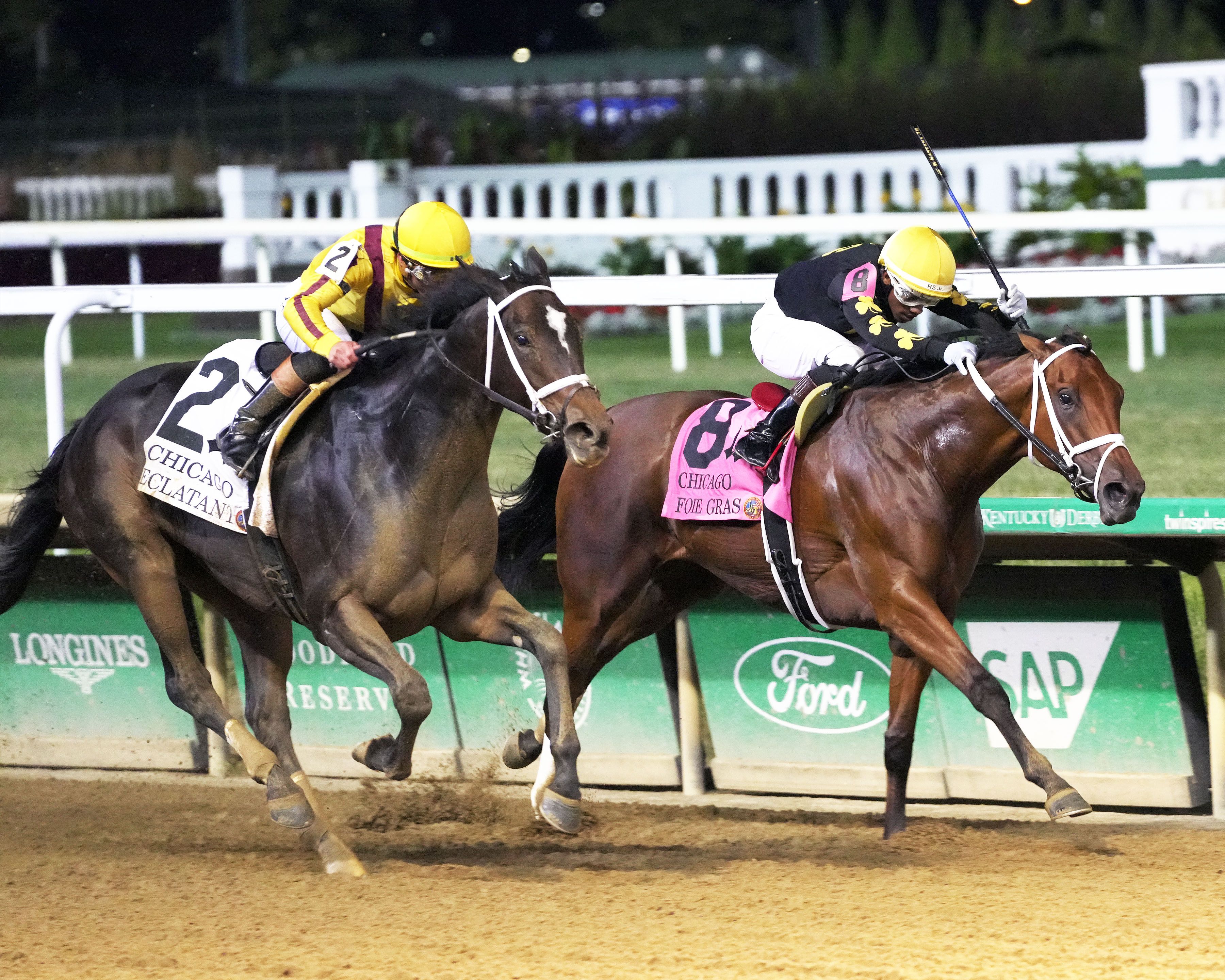 Eclatant gets up to beat Foie Gras in the Chicago (G2)