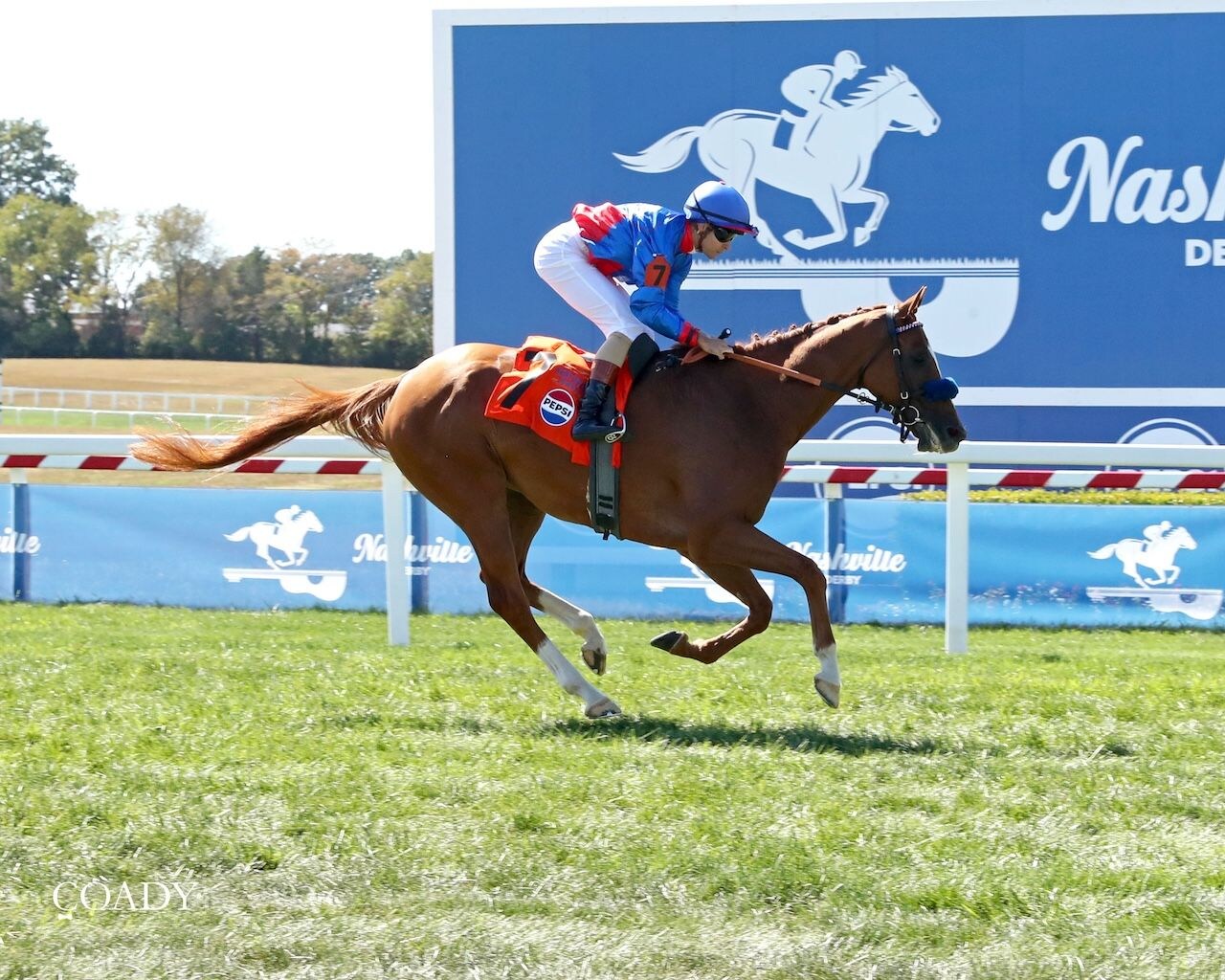 Flatten the Curve wins the Bowling Green Gold Cup Invitational Stakes at Kentucky Downs.