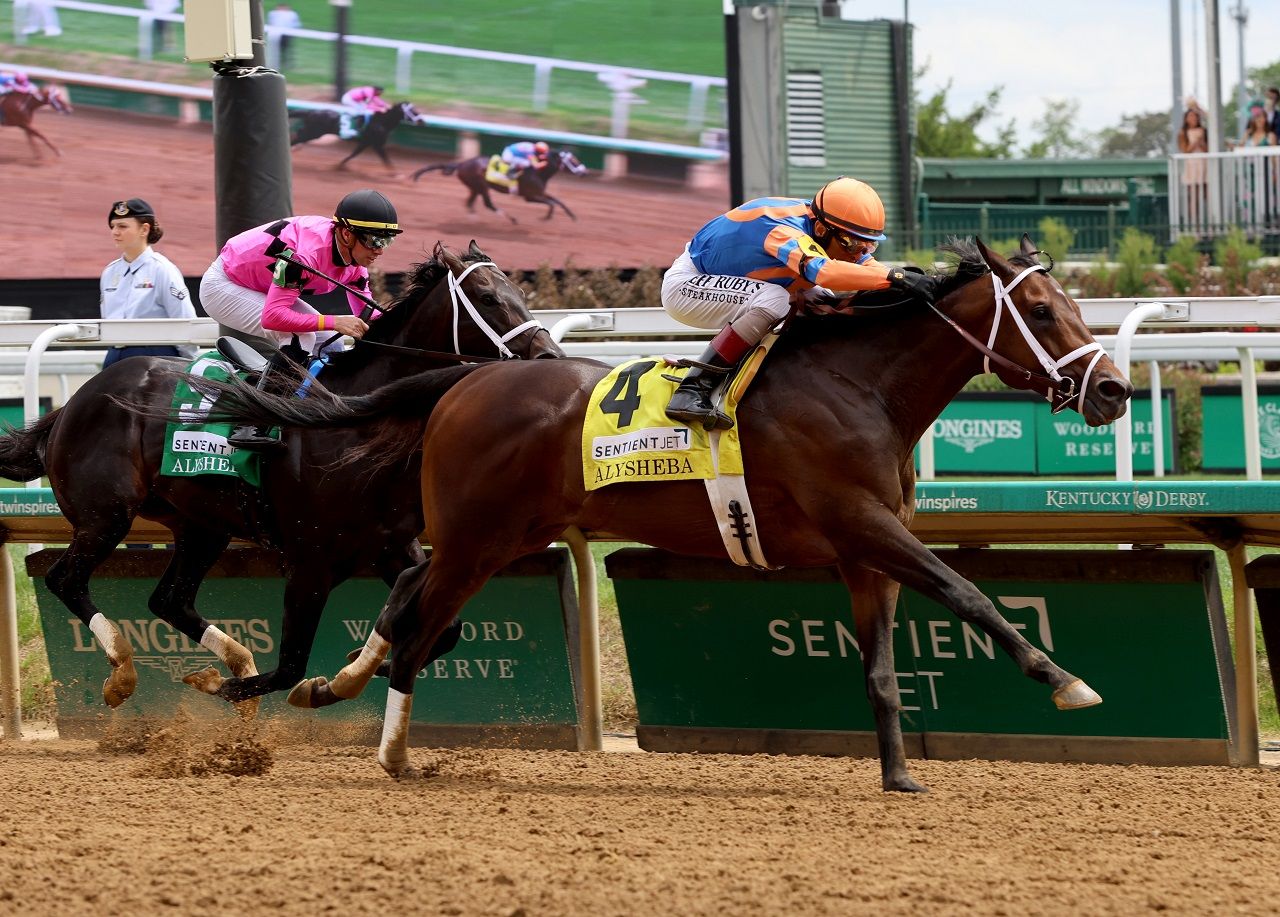 Fierceness winning the Alysheba (G2) at Churchill Downs