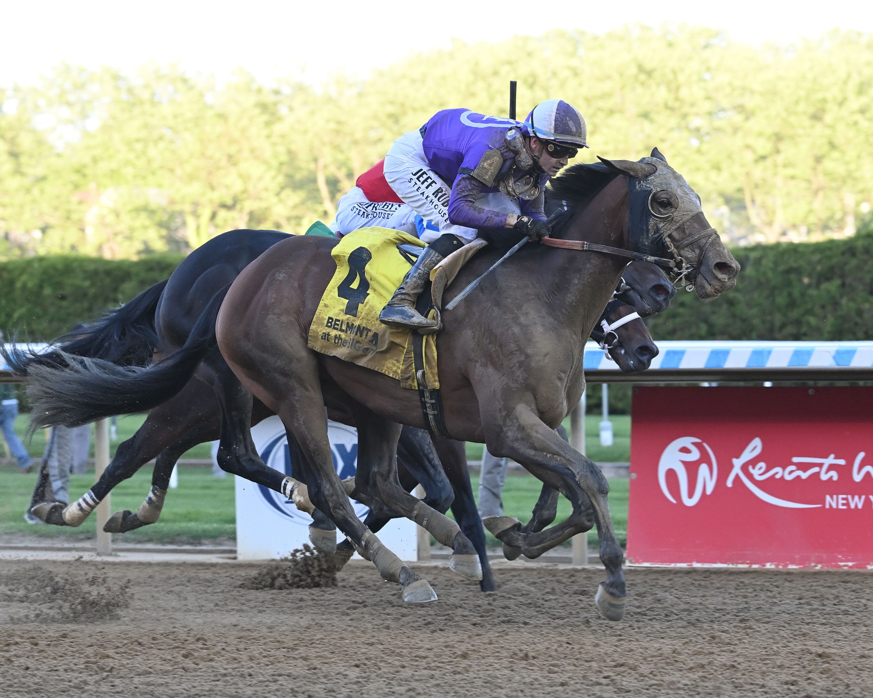 Hill Road swept from well off the pace in the Peter Pan