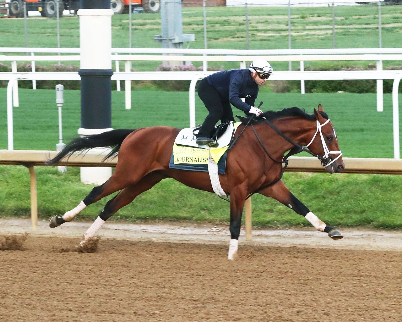 Journalism working at Churchill Downs (Photo by Coady Media)
