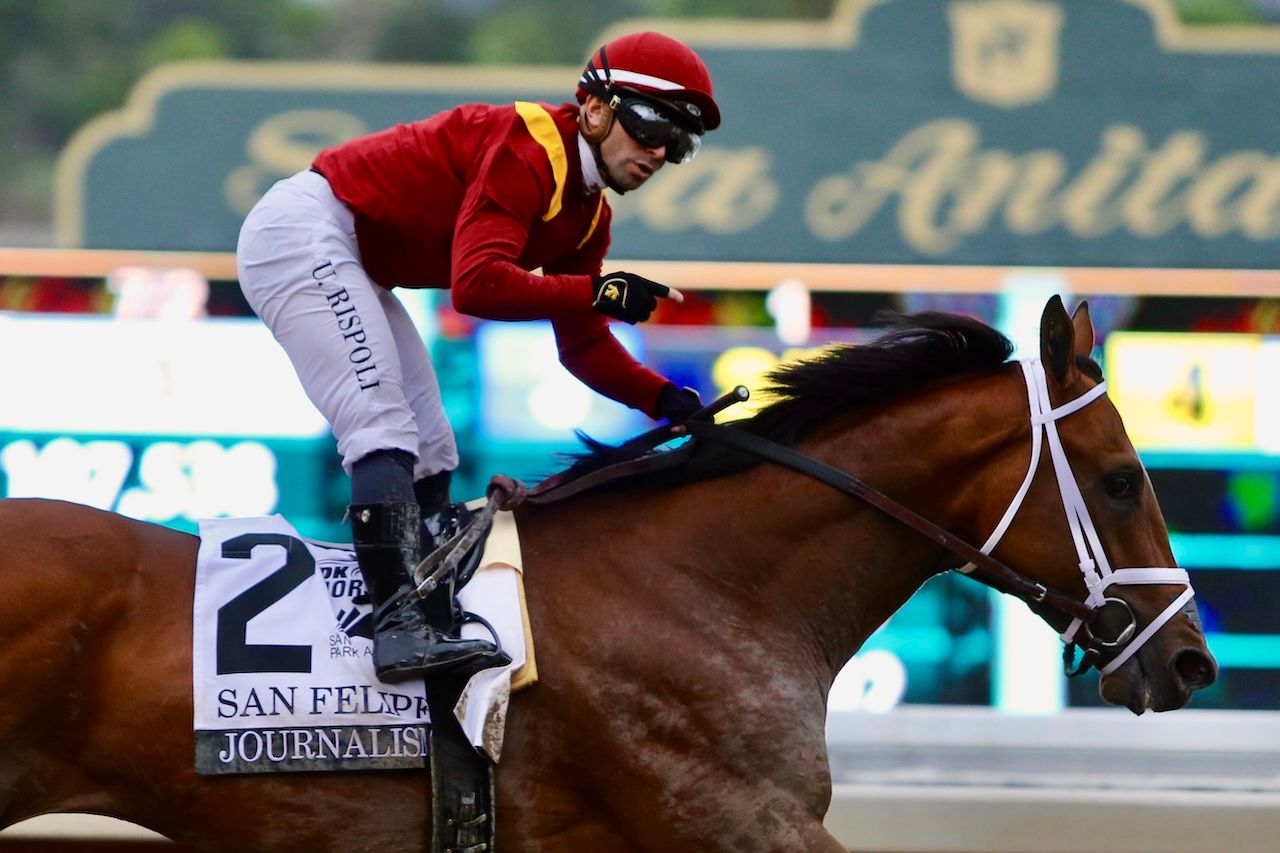 Journalism wins the San Felipe at Santa Anita.