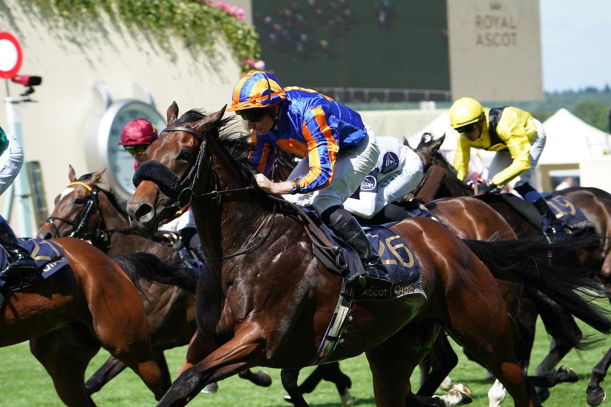 Mission Central rallies late to win the King Charles III (G1) on Day 1 of Royal Ascot