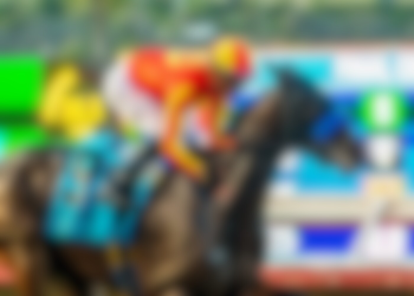Del Mar Debutante (G1) romper Miss Monica gets a congratulatory pat from jockey Juan Hernandez
