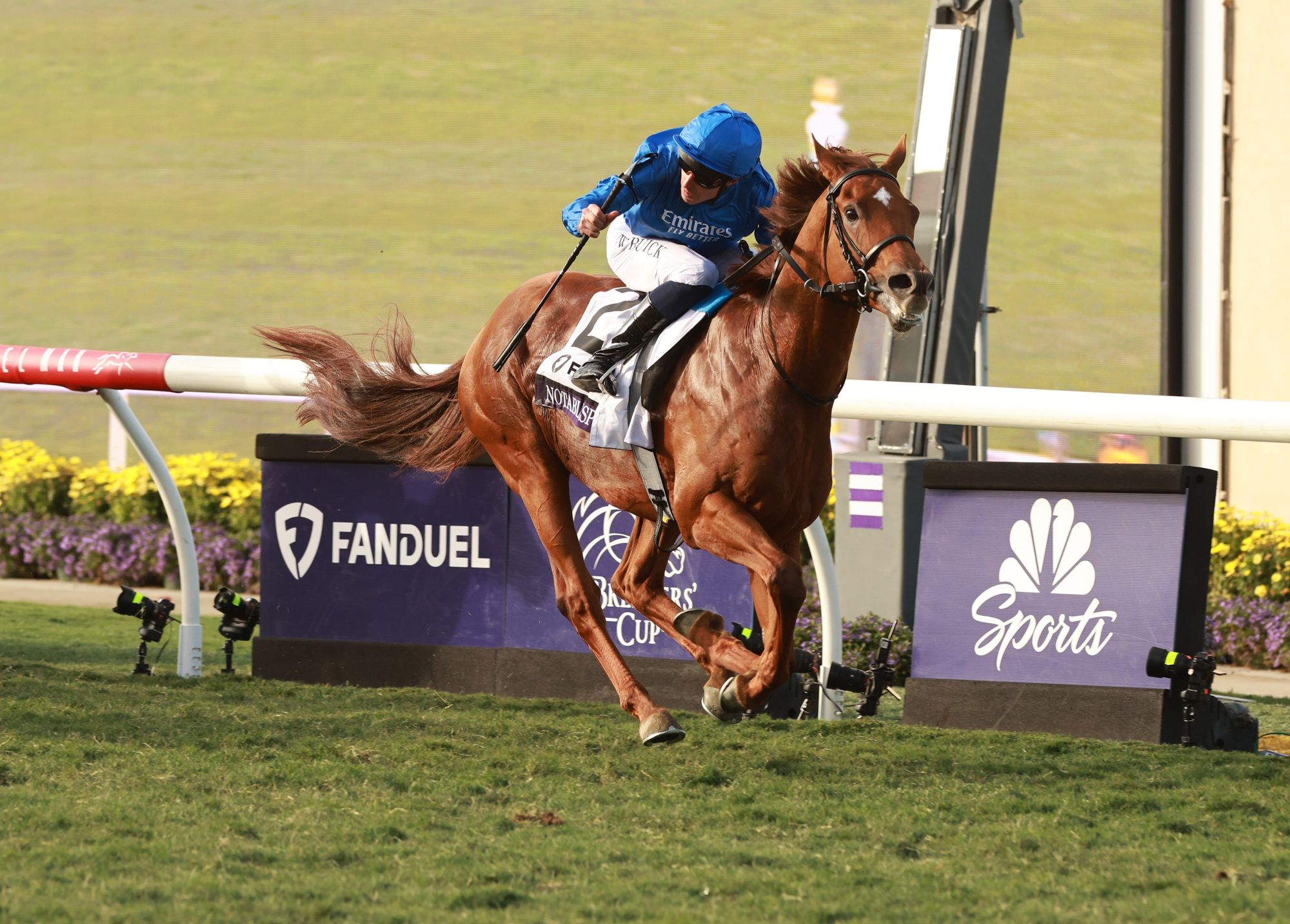 Notable Speech winning the Breeders' Cup Mile (G1) at Del Mar
