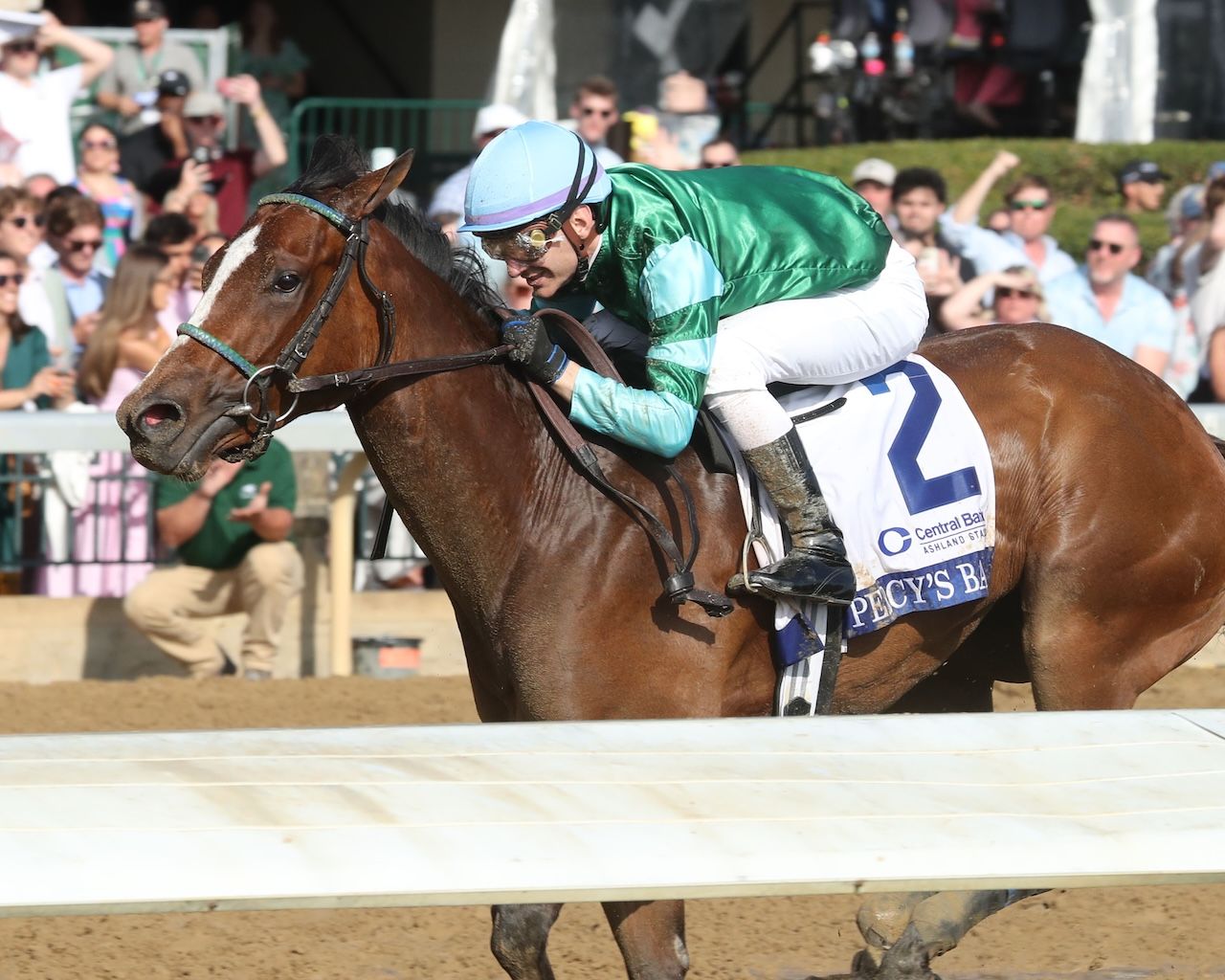 Percy's Bar wins the Ashland Stakes at Keeneland.