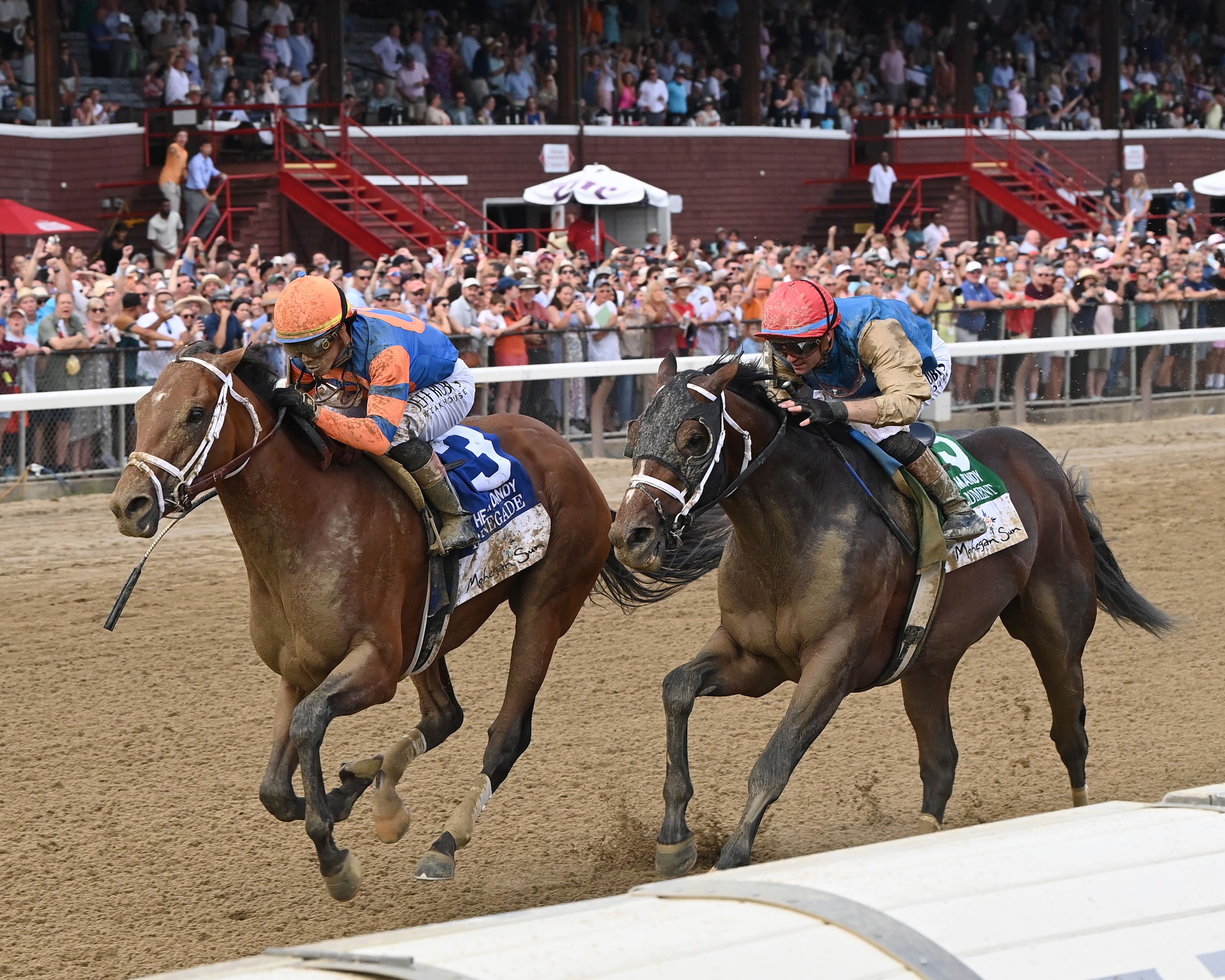 Renegade wins the Jim Dandy Stakes at Saratoga.