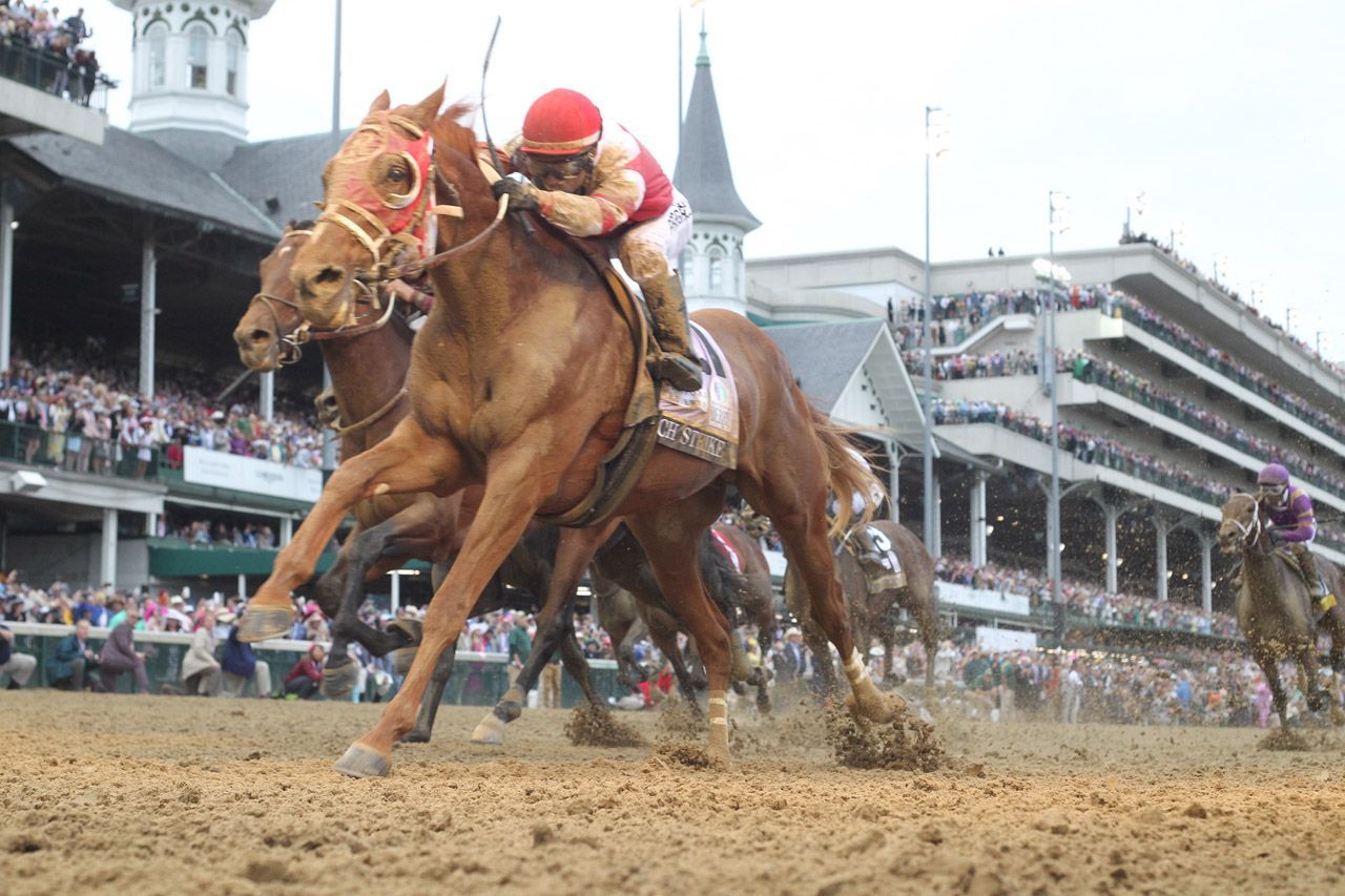 Rich Strike with Sonny Leon aboard wins the 2022 Kentucky Derby (G1) at Churchill Downs (Photo by Horsephotos.com)