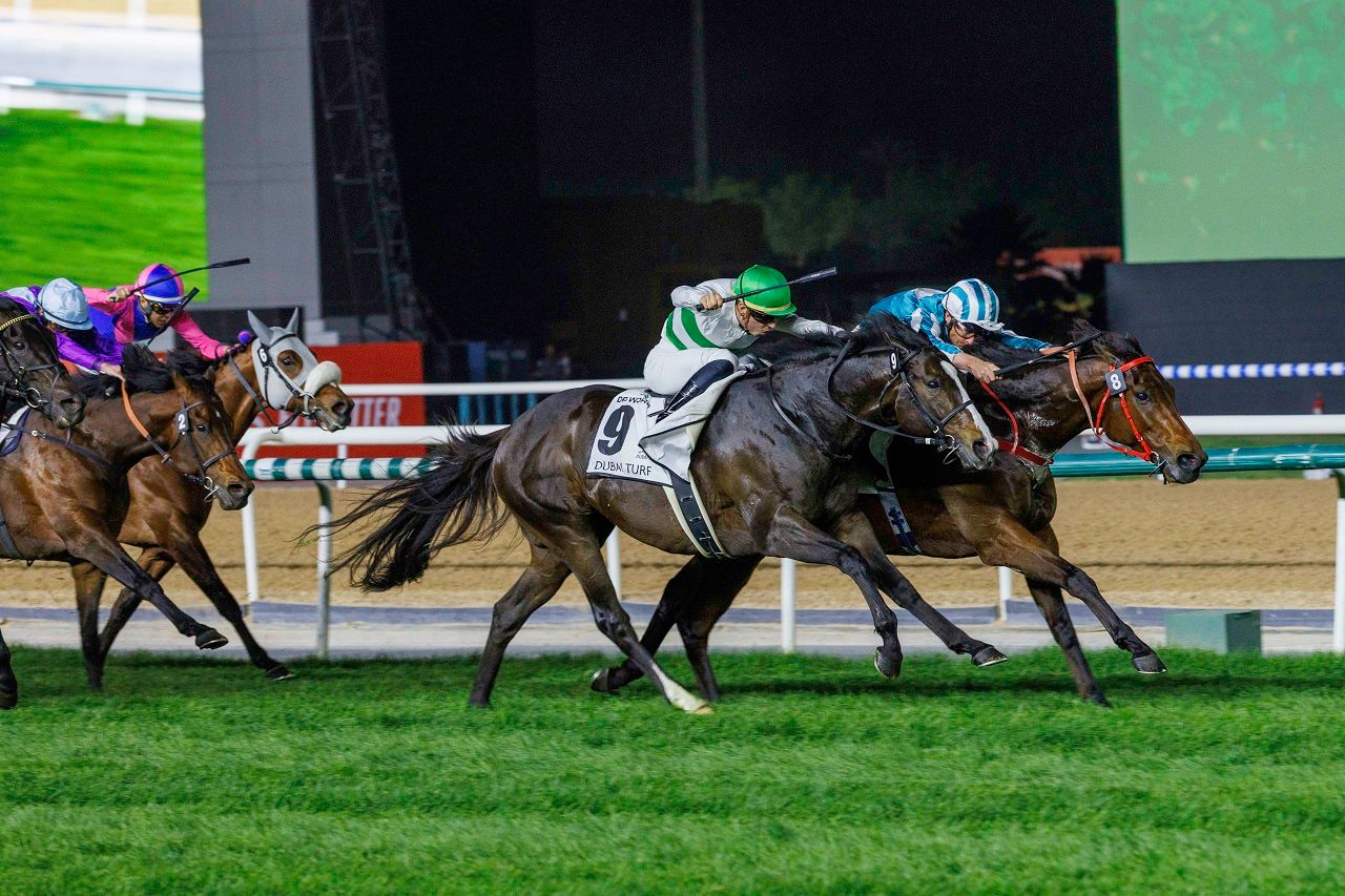 Soul Rush wins the 2025 Dubai Turf (G1) at Meydan