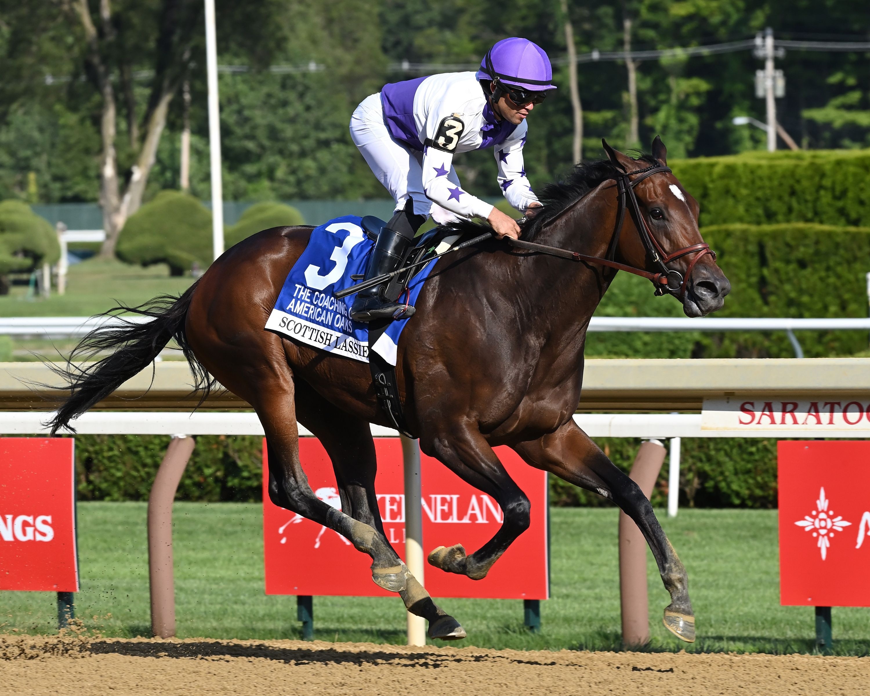 Scottish Lassie dazzles winning CCA Oaks by 15+ lengths