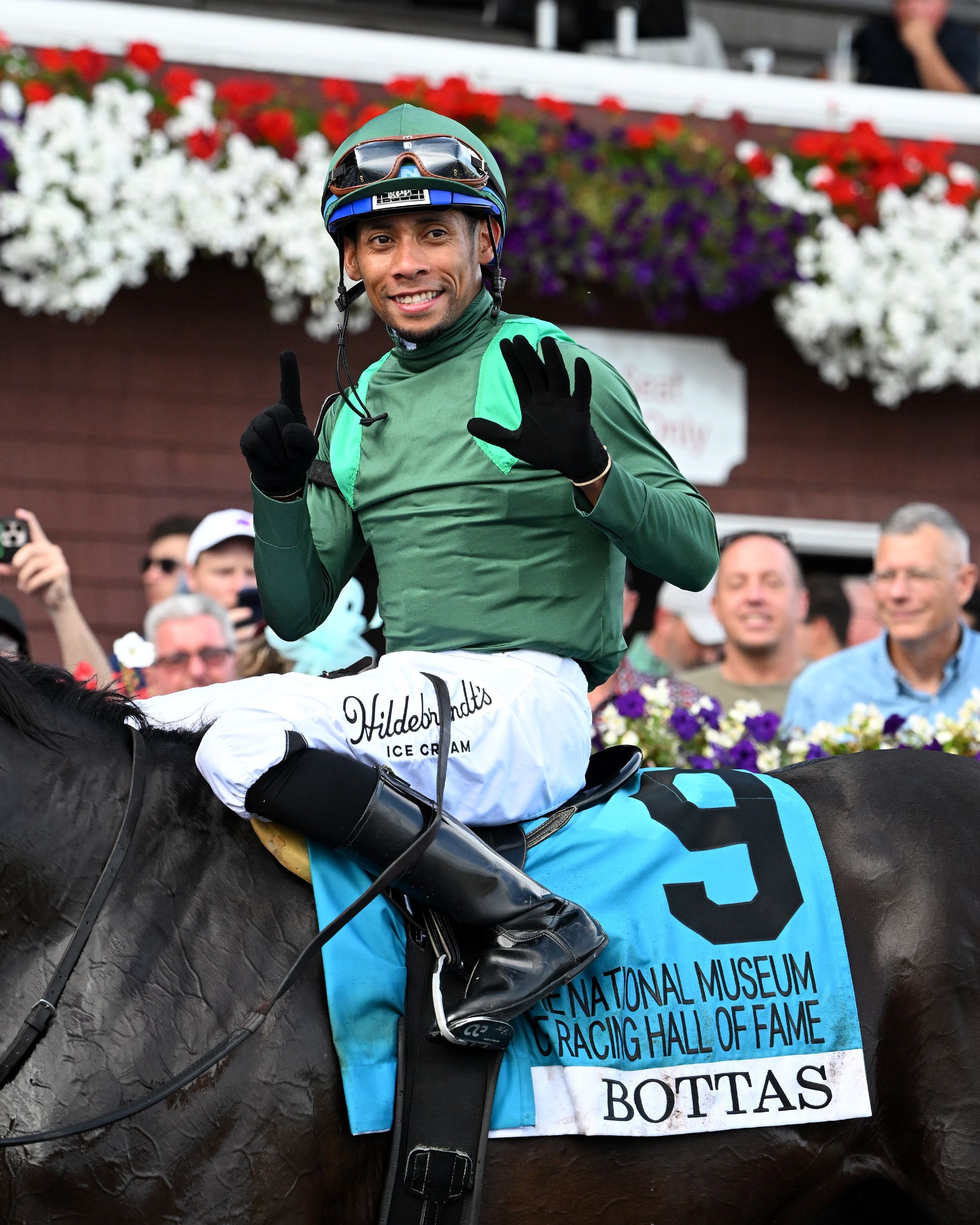 Manny Franco tied the Saratoga record by riding six winners on the Aug. 7, 2026 card (Photo by Susie Raisher/Coglianese Photos)