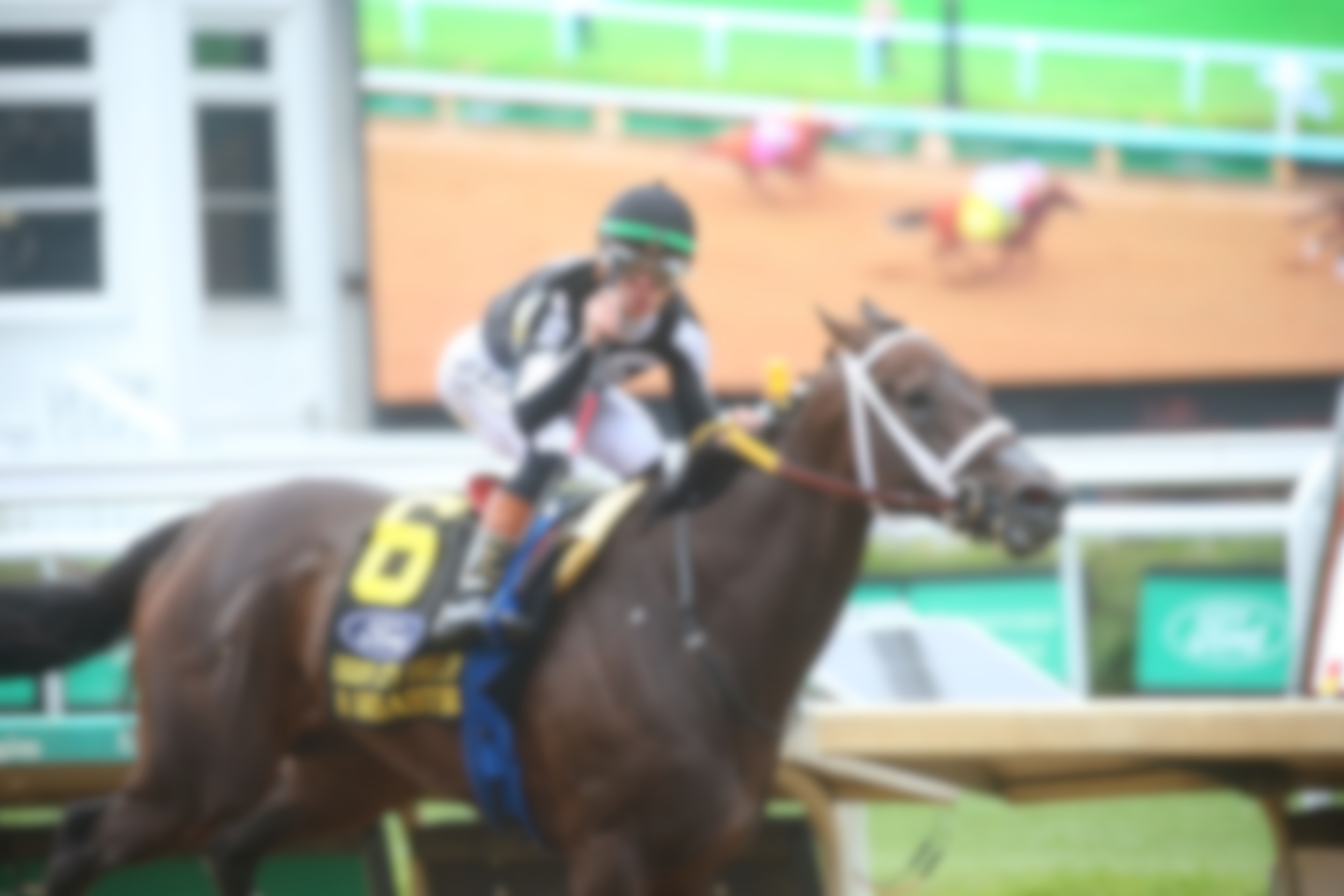 R Disaster winning the Derby City Distaff (G1) at Churchill Downs.