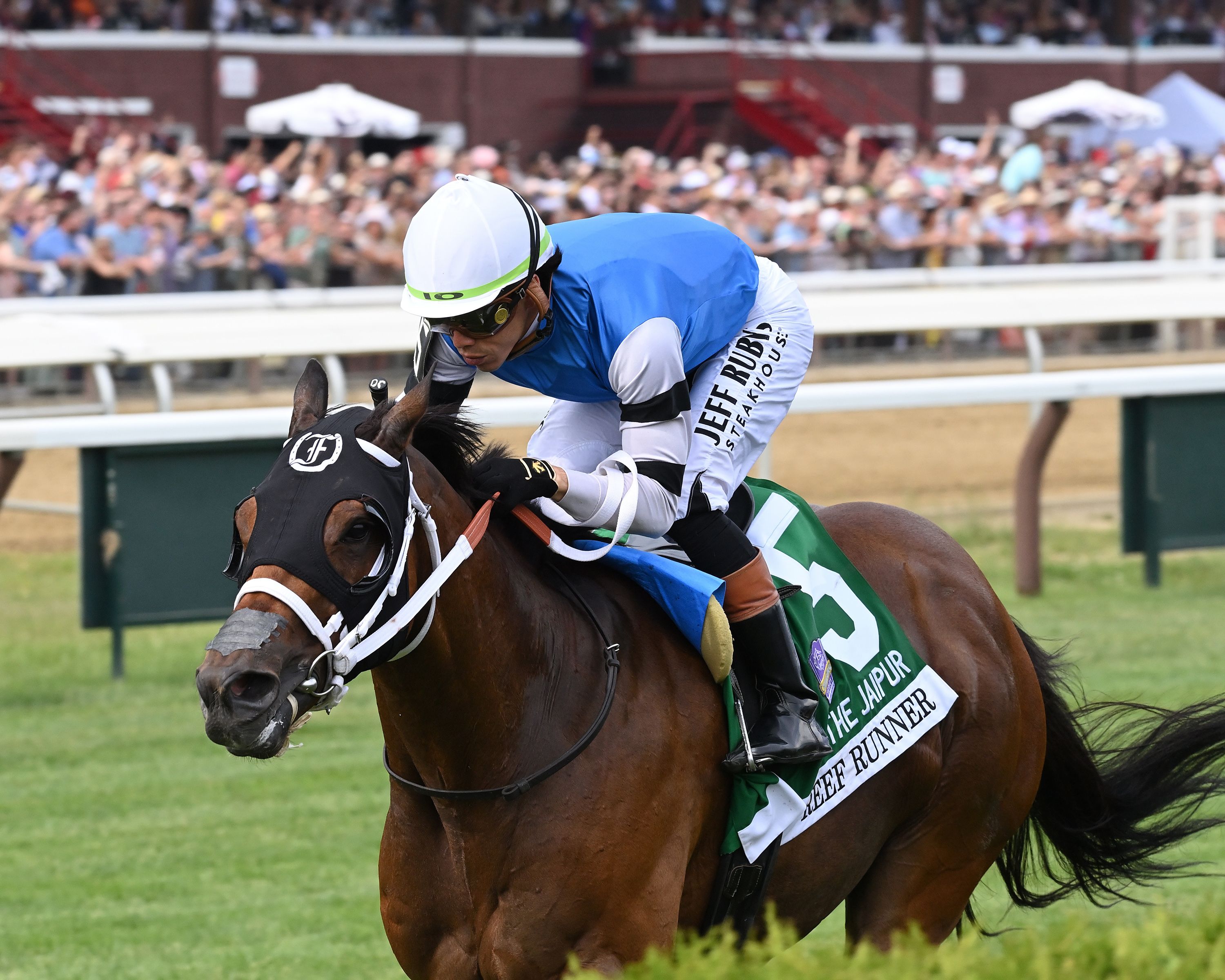Reef Runner wins the Jaipur (G1) at Saratoga.