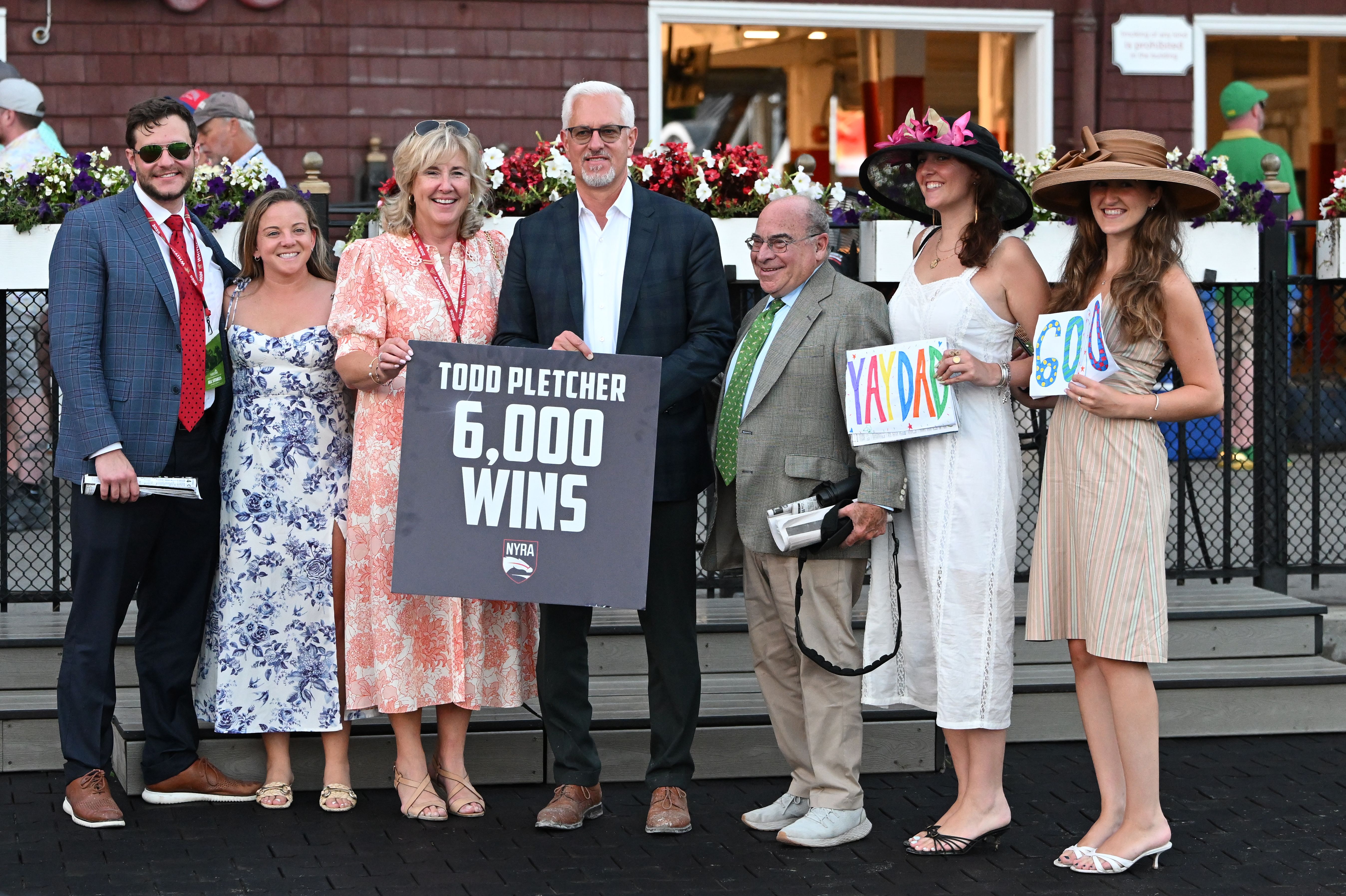 Hall of Fame trainer Todd Pletcher recorded his 6,000th career victory on Aug. 8, 2026, at Saratoga